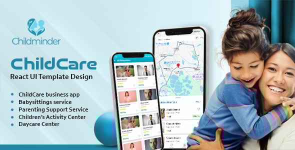 Child Minder Child Care Baby Sitting Child Minding BabySitting Nanny Nursery Daycare Maid Service UI - CodeCanyon Item for Sale