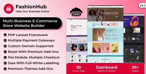 FashionHub SaaS - eCommerce Website Builder For Seamless Online Business - CodeCanyon Item for Sale