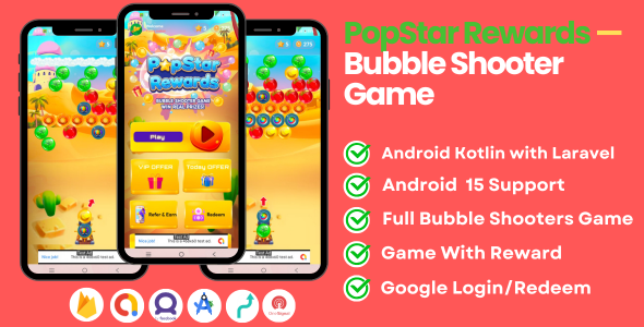 PopStar Rewards — Bubble Shooter Game for Android with Rewards - CodeCanyon Item for Sale