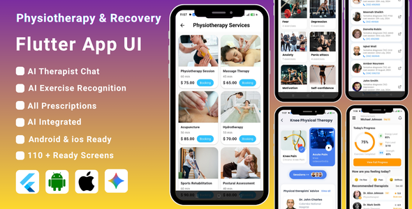 AI-Powered Physiotherapy & Recovery Flutter App Template | Physical Therapy & Rehab App - CodeCanyon Item for Sale