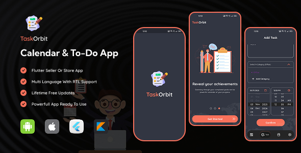 TaskOrbit - Calendar & Task List Flutter App - CodeCanyon Item for Sale