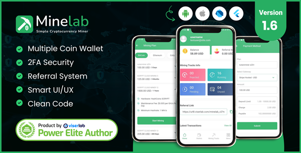 MineLab - Cloud Crypto Mining Mobile Application - CodeCanyon Item for Sale