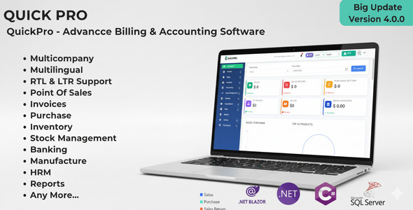 QuickPro - Advancce Billing & Accounting Software - CodeCanyon Item for Sale
