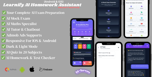 Learnify – AI Homework Assistant (Android & iOS) - CodeCanyon Item for Sale