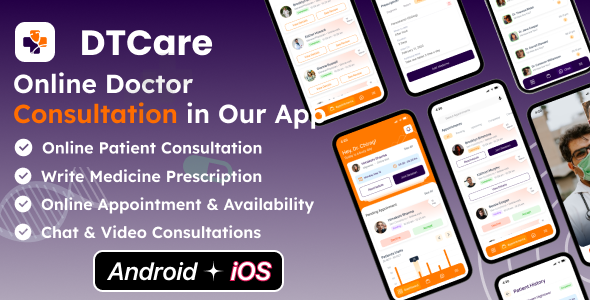 DTCare – Doctor App | Patient Appointment Booking App in Flutter with Admin Panel | Android - iOS - CodeCanyon Item for Sale