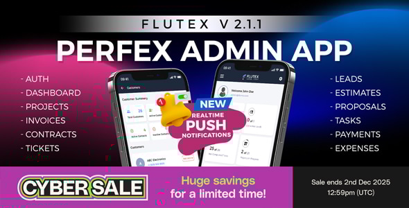 Flutex - Perfex CRM Admin/Staff Mobile App for Android & IOS | Flutter App with API Module Included - CodeCanyon Item for Sale