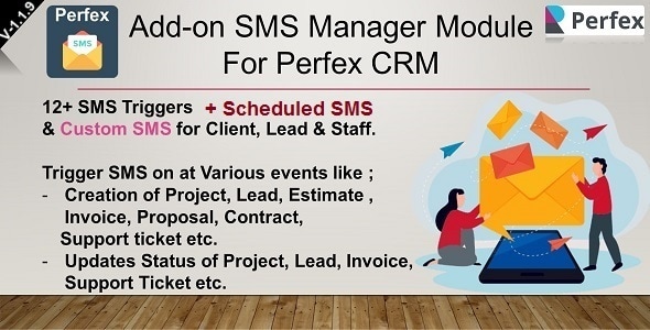 Add-on SMS Manager Module for Perfex CRM - CodeCanyon Item for Sale