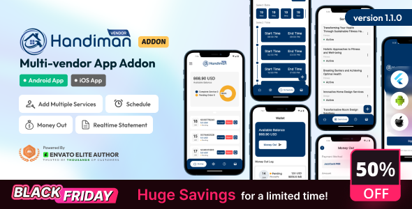 Handiman Multi-Vendor App Addon - CodeCanyon Item for Sale