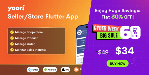 YOORI eCommerce Flutter Seller App - CodeCanyon Item for Sale