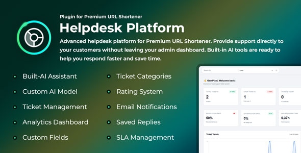 Helpdesk Platform - Plugin for Premium URL Shortener - CodeCanyon Item for Sale