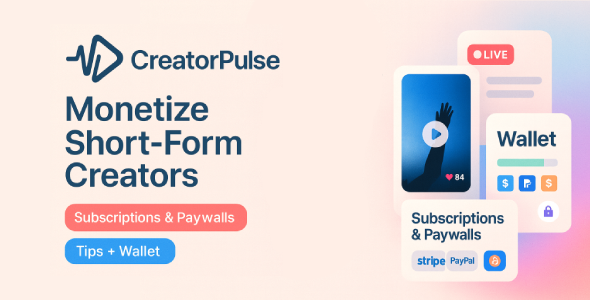 CreatorPulse – Monetize Short-Form Creators | Subscription, Paywall & Live Video PHP Platform - CodeCanyon Item for Sale