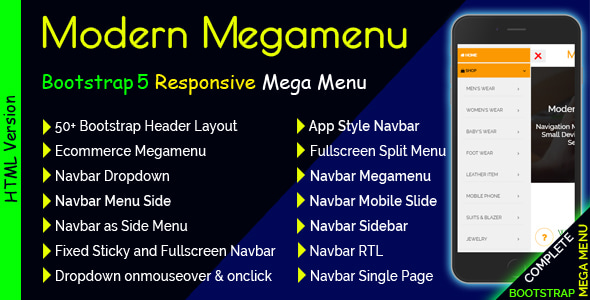 Modern Megamenu - Bootstrap Responsive Mega Menu - CodeCanyon Item for Sale