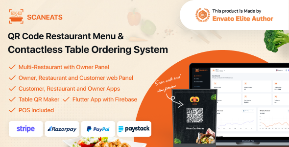 ScanEats - QR Code Multi-Restaurant Menu Maker and Table Ordering System with POS Web and App - CodeCanyon Item for Sale