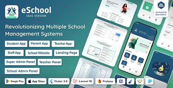 eSchool SaaS - School Management System with Student | Parents Flutter App | Laravel Admin - CodeCanyon Item for Sale