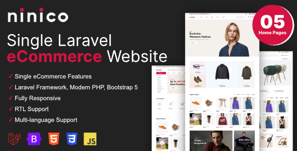 Ninico - Minimal Laravel eCommerce Shop - CodeCanyon Item for Sale