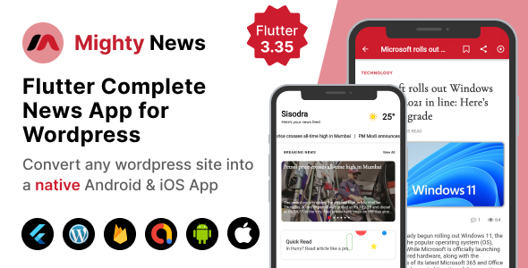 Mighty News - Flutter News App with Wordpress backend - CodeCanyon Item for Sale
