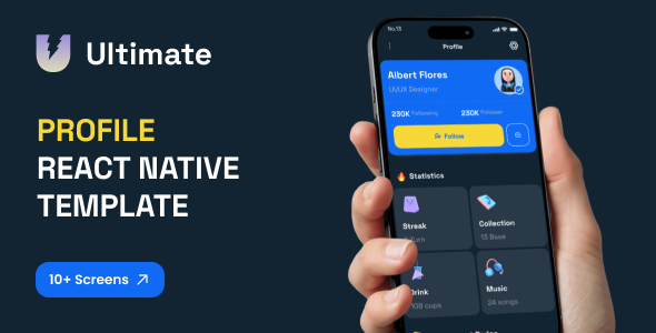 Ultimate Profile Pack for React Native (CLI + Expo) - CodeCanyon Item for Sale