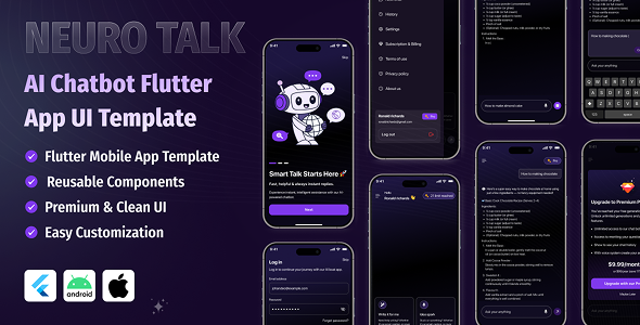 NeauroTalk – AI Chatbot Flutter App UI Template - CodeCanyon Item for Sale
