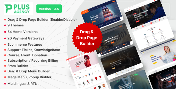 PlusAgency - Multipurpose Website Builder / Business CMS - CodeCanyon Item for Sale