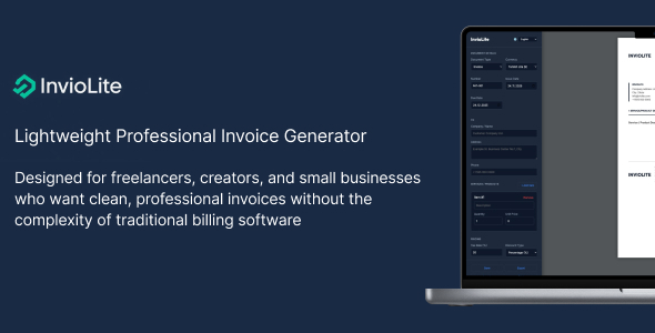 InvioLite - Lightweight Professional Invoice Generator - CodeCanyon Item for Sale