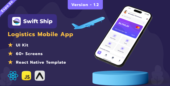 Swift Ship | Logistics Mobile App | React Native Expo Ui Template - CodeCanyon Item for Sale
