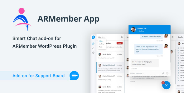 ARMember Chat & Tickets App for Support Board - CodeCanyon Item for Sale