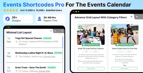 Events Shortcodes Pro 活动短代码 WordPress 插件插图-WP资源海 Events Shortcodes Pro 活动短代码 WordPress 插件