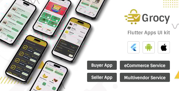 Grocy – Flutter Multi vendor Ecommerce App UI Kit - CodeCanyon Item for Sale