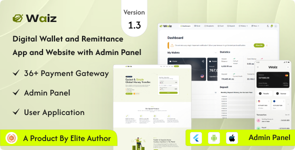 Waiz - Digital Wallet and Remittance App and Website with Admin Panel ...