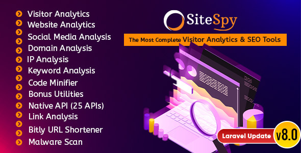 SiteSpy - The Most Complete Visitor Analytics & SEO Tools (SaaS) - CodeCanyon Item for Sale