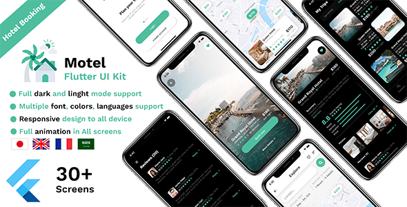 Hotel booking Flutter UI kit - CodeCanyon Item for Sale