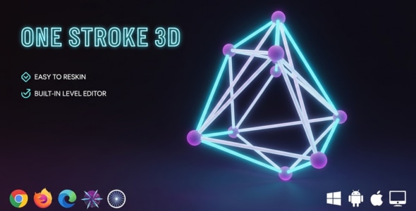 One Stroke 3D - HTML5 Logic Puzzle For Website | Satisfying Line Drawing | AdSense Ready - CodeCanyon Item for Sale