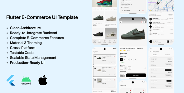 Flutter E-Commerce UI Template - Complete Shopping App