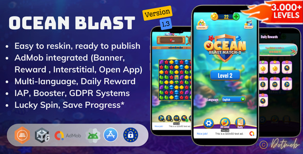 Ocean Blast - Unity Complete Project - CodeCanyon Item for Sale