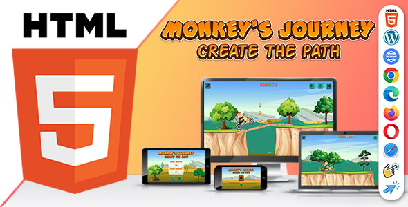 Monkey's Journey Game (HTML5) Create The Path - CodeCanyon Item for Sale