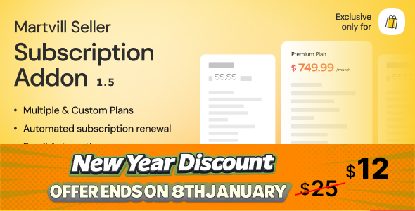 Martvill - Seller Subscription Add-on - CodeCanyon Item for Sale