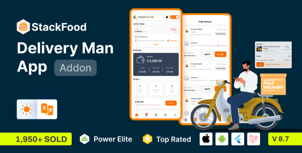 StackFood Multi Restaurant - Food Ordering Delivery Man App - CodeCanyon Item for Sale