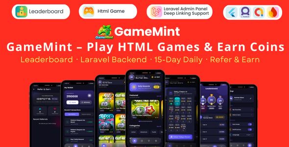 Play & Earn HTML Games with Flutter and Laravel Backend