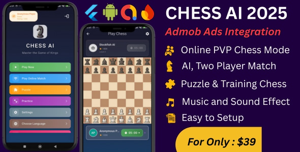 Chess AI 2026 – Multiplayer|Solo AI Mode|30K+ Puzzles|Training|Music|24 ...
