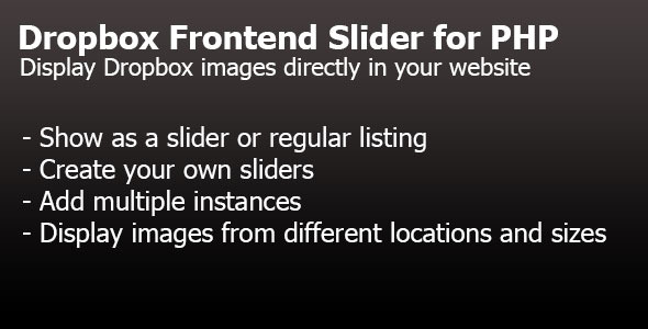 Dropbox Frontend Slider for PHP - CodeCanyon Item for Sale