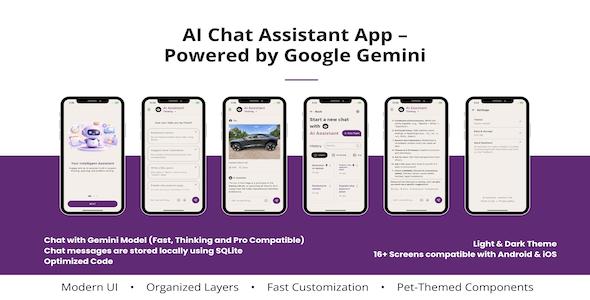 AI Chat Assistant App (Flutter) – Powered by Google Gemini - CodeCanyon Item for Sale