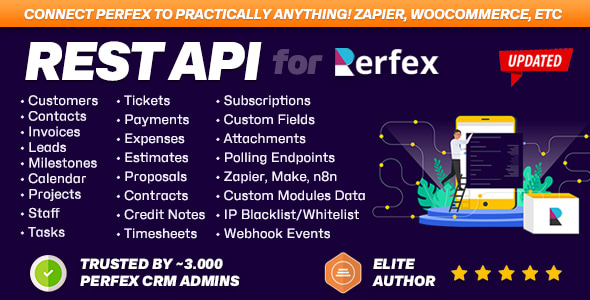 REST API module for Perfex CRM - Connect Apps and Automate Workflows with third party applications - CodeCanyon Item for Sale