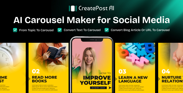 CreatePostAi - AI-Powered Carousel Generator SaaS - CodeCanyon Item for Sale