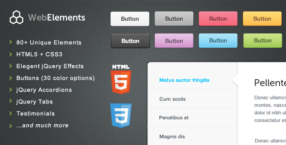 Web Elements - Buttons, Tabs, UI - CodeCanyon Item for Sale