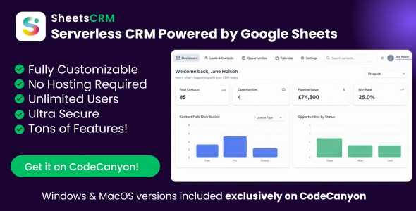 SheetsCRM – The Serverless CRM Powered by Google Sheets - CodeCanyon Item for Sale