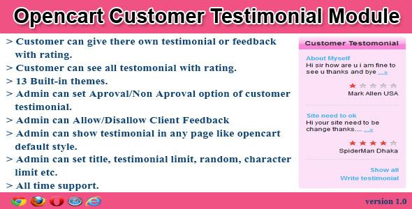 opencart customer testimonial module - CodeCanyon Item for Sale