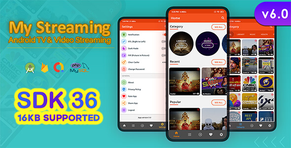My Streaming Android App with Admin Panel (Android 16 Supported) - CodeCanyon Item for Sale