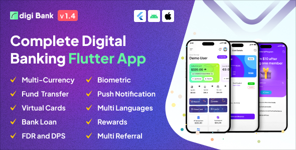 Digibank – Complete Digital Banking Flutter App - CodeCanyon Item for Sale
