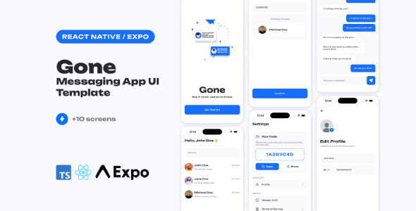 Gone – Messaging App UI Template (React Native / Expo) - CodeCanyon Item for Sale