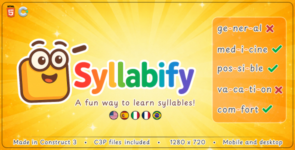 Syllabify - HTML5 Educational Game - CodeCanyon Item for Sale